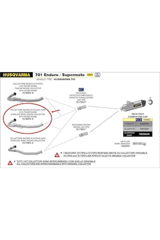Arrow Husqvarna 701 Enduro Headers 21-23