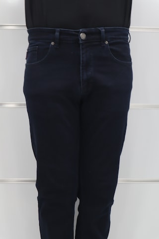 Dmctekstil Erkek Koyu Lacivert Yüksek Bel Rahat Kesim Boru Paça Büyük Beden Jean Pantolon