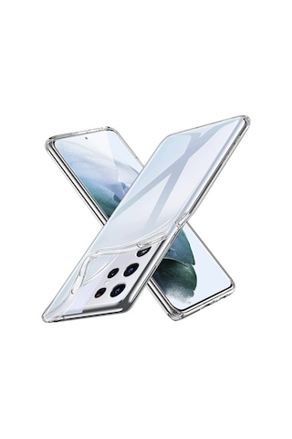 Newface Samsung Galaxy Uyumlu S21 Ultra Kılıf Lüx Semeglbl - 64 Şeffaf Silikon