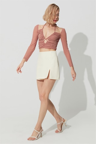 Sherin Pembe Göğüs Dekolteli Fermuarlı Büstiyer SS23CT4731PE-PEMBE Pembe