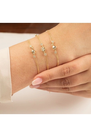 Çgk Çiğdem Gürel Kuyumculuk Çıtır Yıldız Altın Bileklik Çok Renkli