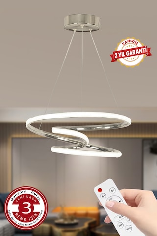 Ransom Kumandalı Krom Dimmerli Led Avize Galaksi Ledli Avize Krom