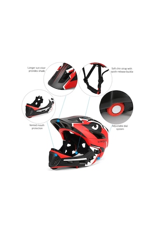 Lixada Timsah Stili Çocuk Outdoor Bisiklet Kaskı, Gül Kırmızısı Pembe