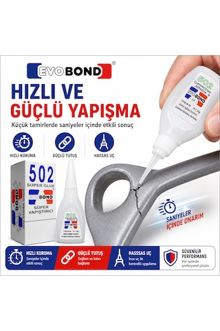 Evobond 502 Süper Hızlı 20 Gr Japon Yapıştırıcı 10 Adet