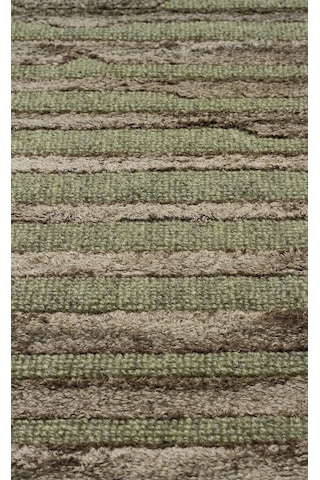 Green Dyed Yüksek Alçak Dokulu Naturel Yün Ve Vıskon Modern Doku