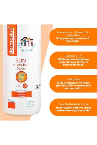 Dermoskin Sun Protection Aile Boyu SPF50+ Güneş Kremi 200 ML