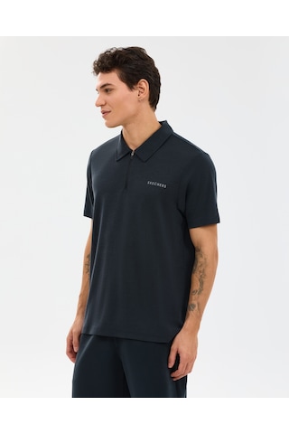 Skechers M Soft Touch Pique Polo Erkek Siyah Polo Yaka Tshirt S2610086-3817