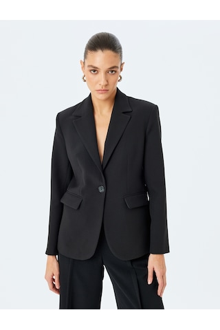Koton Slim Fit Uzun Kollu Kapaklı Cep Detaylı Klasik Blazer Ceket Siyah 5sak50001uw Siyah