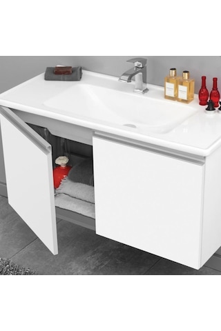 Orka Terme 80 Cm Mdf Beyaz Banyo Dolabı Takımı Beyaz