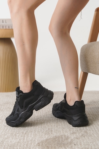 Daxtors D0141 Kadın Günlük Ortopedik Sneaker Spor Ayakkabı Siyah