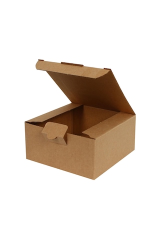 Kraft Kilitli Kargo Kutusu / Ebat: 13,5x13,5x6,5 cm (100 adet)