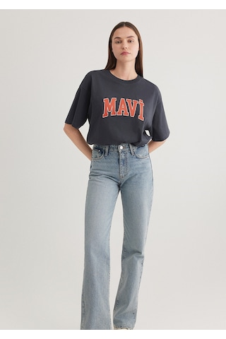 Mavi - Mavi Logo Baskılı Gri Tişört 1600843-82185 Gri
