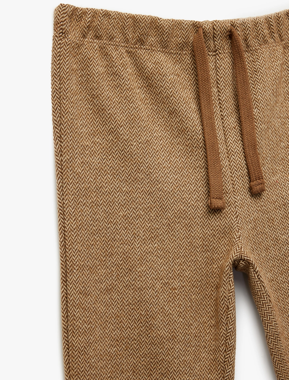 Koton Desenli Viskon Karışımlı Beli Bağcıklı Pantolon Bej Desenli 6wmb40012tk Ekru Desenli