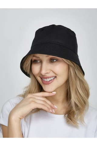 Myroyal Unisex Siyah Kova Şapka, Düz Balıkçı Bucket Şapka Siyah