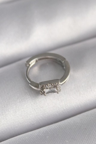 316l Çelik Gümüş Renk Kare Zirkon Taşlı Tragus Piercing Çok Renkli 12274204