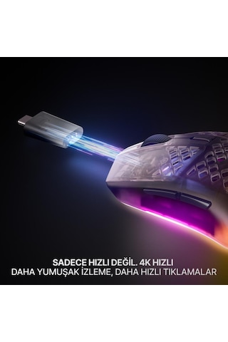 Steelseries Aerox 3 Wireless Gen 2 - Shadow 4K Kablosuz Gaming Mouse
