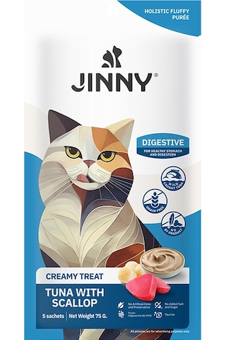 Jinny Ton Balıklı Deniz Taraklı  Creamy Kedi Ödülü 5x15 Gr