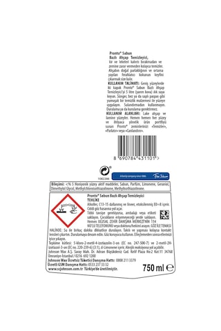 Pronto Sabun Bazlı Klasik Ahşap Yüzey Temizleyici 750 ML