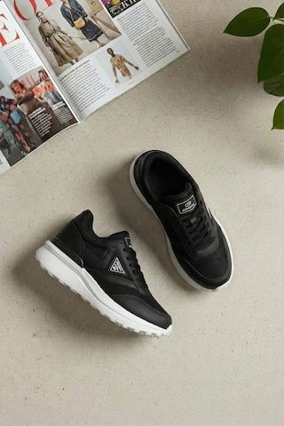 Ayakkabı Fuarı Elit Yscpx6081 Kadın Klasik Sneaker Siyah - Beyaz Siyah - Beyaz
