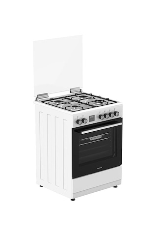 Tecna TF 723WBR 60 L Turbo Fanlı 3 Gözü Gaz +1 Gözü Wok Ocaklı Tam Boy Solo Fırın