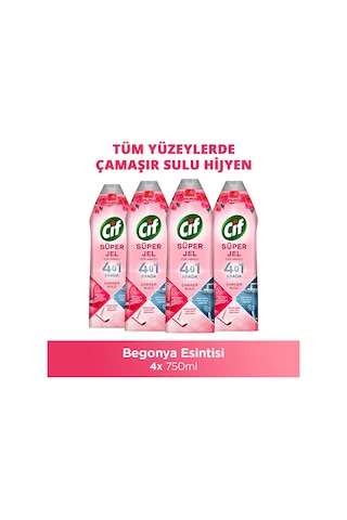 Cif Jel Yüzey Temizleyici Çiçek Ferahlığı 750 Ml X4 Diğer