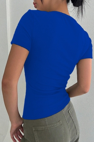 Rooted Kadın Kare Yaka T-shirt & Bluz , Likralı Fitilli Kaşkorse Kumaş Sax