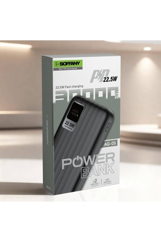 Ag05-002 Ag05-002 30.000 Mah P.bank 22.5w Type-c + Usb Çıkışlı Siyah
