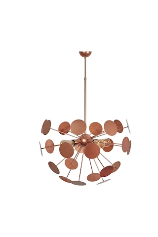 Luzarana Rosso Bakır Metal Gövde Tasarım Lüx Avize Çok Renkli