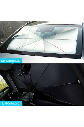 Coofbe Çantalı Araç Ön Cam Güneşlik Şemsiyesi 145cm*79cm Araç Gün