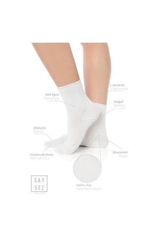 Bambu Kaydırmaz Taban Silikon Baskı Hac Umre Tavaf Hamile Diyabet Pilates Yoga Lastiksiz Çorap 3'lü Renkli