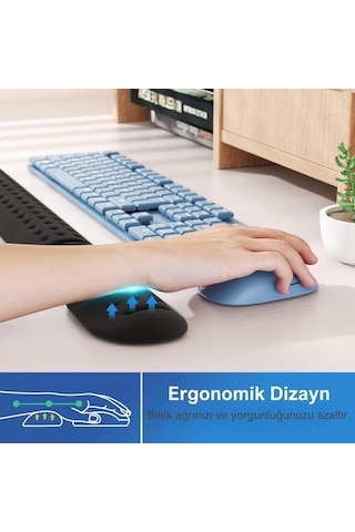 Klasse Gaming Klavye Desteği, Ergopad, Kaymaz Tabanlı, Nefes Alan Kumaş, Hassasiyet Önleyici Siyah Klavye Desteği