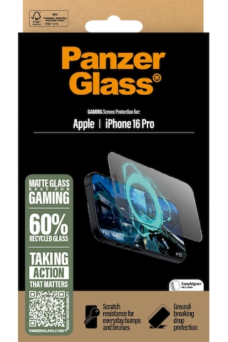 PanzerGlass Gaming Apple Uyumlu iPhone 16 Pro/17/17 Pro Ultra-Wide Fit Tam Koruma Çerçeve Aparatlı Ekran Koruyucu