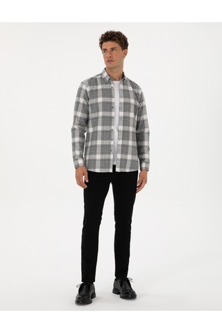 Pierre Cardin Erkek Gri Gömlek Desenli 50311114-vr024 Gri