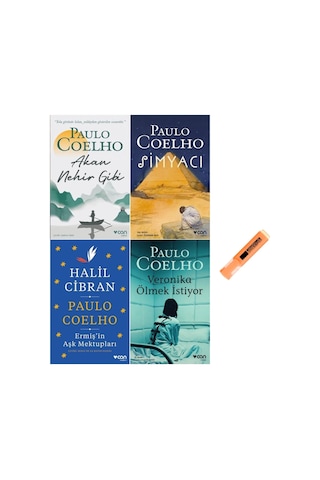 Paulo Coelho 4 Kitap Set / Akan Nehir.. + Simyacı + Halil Cibran + Veronika Kalem Hdy