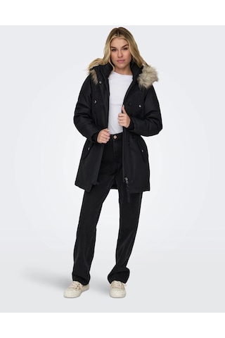 Only Kapüşonlu Siyah Kadın Parka 15304625 001