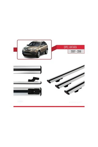 Opel Antara 2007-2016 Arası İle Uyumlu Basic Model Ara Atkı Tavan Barı Gri 3 Adet