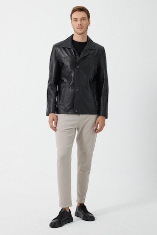 Advent Siyah Erkek Deri Mont 001