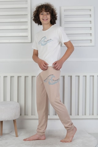 Zuzunga We Can Adjust The Baskılı Erkek Çocuk Pijama Takımı Bej