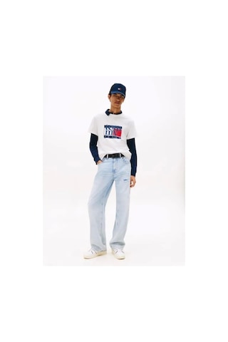 Tommy Hilfiger Tjm Slim Rwb Bayrak Desenli Erkek T-shirt Dm0dm21977ybh-10367 Ancient White
