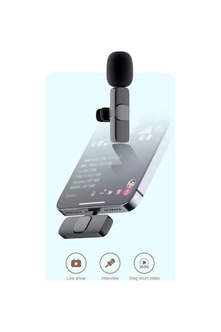 Yifomall Kablosuz Mini Mikrofon Seti - Android İçin 20m Menzilli, 5 Saat Çalışma Süresi, Canlı Yayın Ve Kayıt İçin