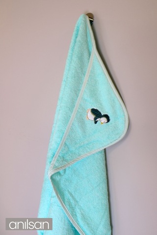 Anılsan Pamuk Bebek Kundak Havlusu - Penguen Desenli Yumuşak Bebek Havlusu Seçenekleri Yenidoğan