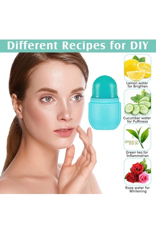 Samdoo Yüz Masajı İçin El Kullanımlı Silikon Buz Topu Masajcı Pembe, Gül Kırmızısı Hediye Kutulu Çok Renkli