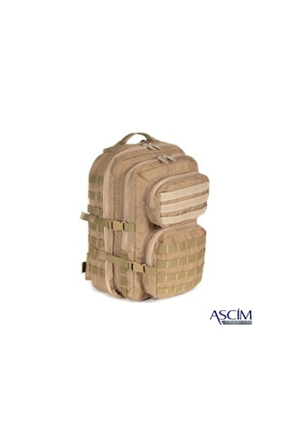 Ascim 46 Litre Taktik Askeri Kamp Ve Yürüyüş Sırt Çantası - 600d Cordura Kumaş Bej
