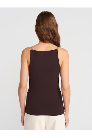 Dilvin 21020 Halter Yaka Top-koyu Kahve Koyu Kahve