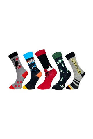 5'li Unısex Oyun Ve Spor Temalı Esnek Nem Alabilen Pamuklu Spor Soket Çoraplar Çok Renkli