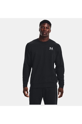 Under Armour Erkek UA Essential Fleece Bisiklet Yaka 1374250-001 Siyah