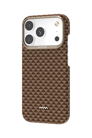 Apple Uyumlu iPhone 17 Pro Kılıf M-safe Şarj Özellikli Raptic Aramid Skin Origin Serisi Kapak Kahverengi