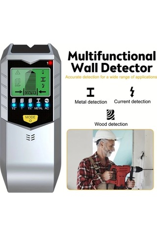 Xuweiwei 5li Elektronik Duvar Dedektoru Led Ekranli Metal Cit Ahsap Bulucu Kum Gecirmez Abs Recine 0 01mm Olcum Hassasiyeti Simli