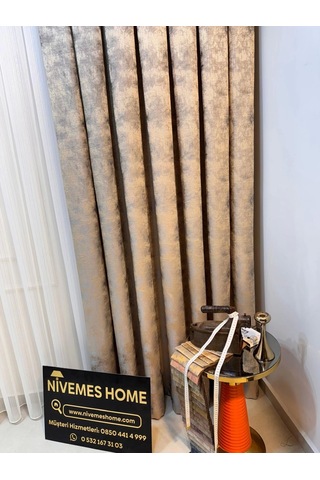 Nivemeshome İstanbul V-5304 1/3 Sık Pileli Fon Perde Apm Vizon
