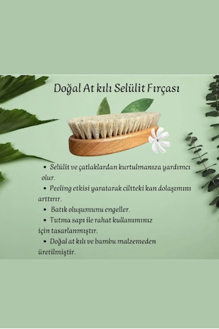 Doğal At Kılı Selülit Fırçası - Ölü Deri Temizleyici Ve Peeling Etkili Fırça